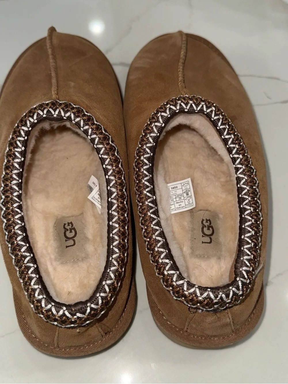 UGG Chestnut Suede Cozy Shearling Mule Slippers